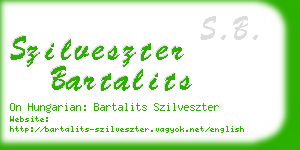 szilveszter bartalits business card